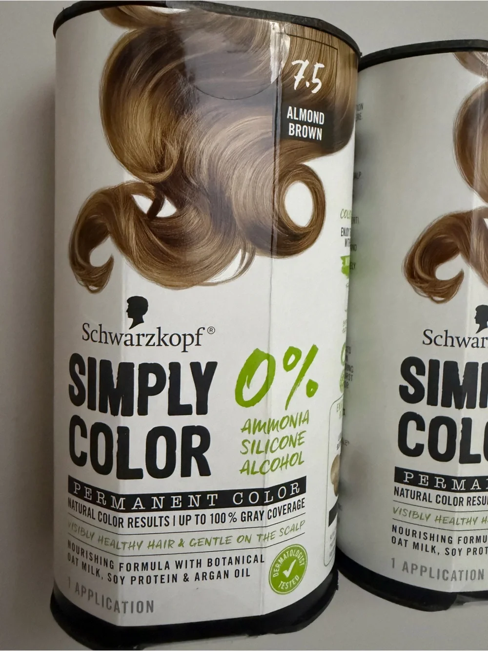 (2) Schwarzkopf SIMPLY COLOR Hair Color Almond Brown 7.5 New